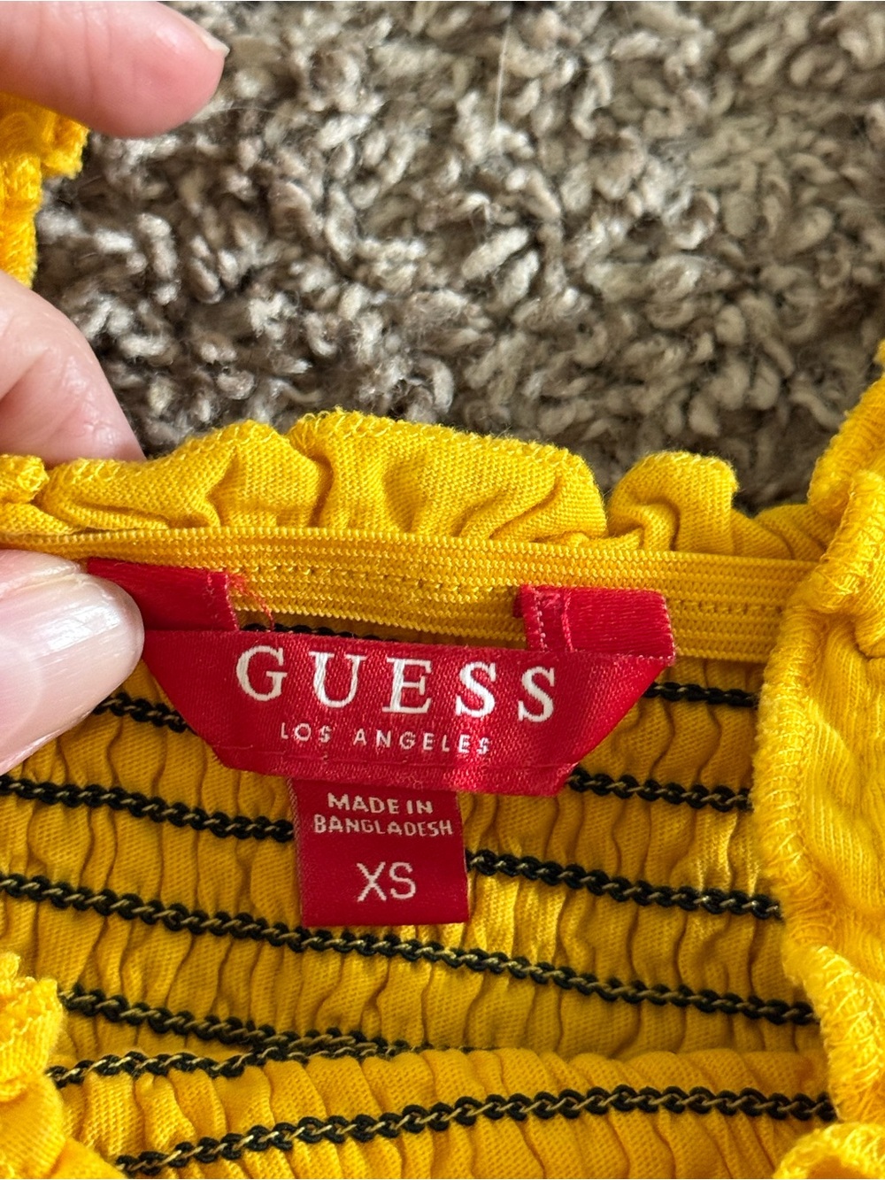 Guess Yellow Ruffle Tank Crop Top - Picture 4 of 6